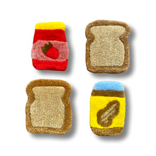 Load image into Gallery viewer, HAND TUFTED PB&J COASTERS (PACK OF FOUR)