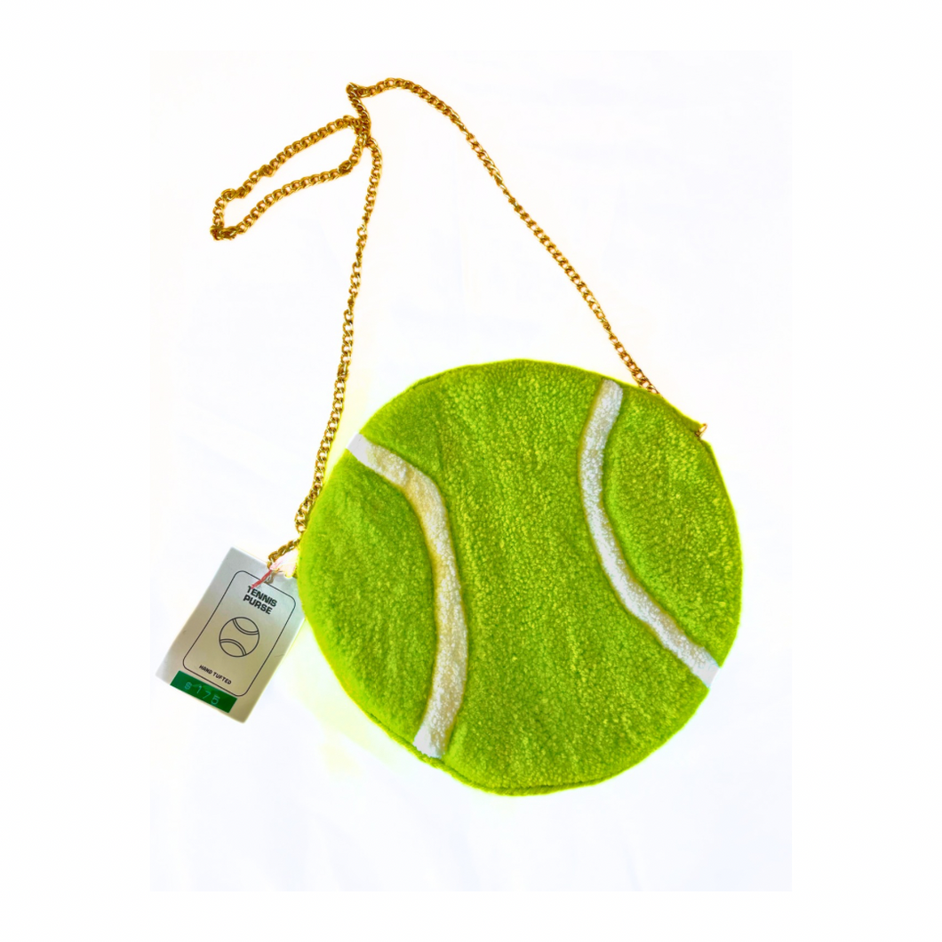 HAND TUFTED TENNIS BALL PURSE