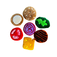 Load image into Gallery viewer, HAND TUFTED CHEESEBURGER COASTERS (PACK OF SEVEN)

