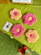 Load image into Gallery viewer, HAND TUFTED FLOWER COASTERS (PACK OF FOUR)
