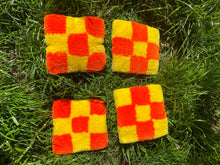 Load image into Gallery viewer, HAND TUFTED CHECKERED COASTERS (PACK OF FOUR)
