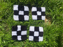 Load image into Gallery viewer, HAND TUFTED CHECKERED COASTERS (PACK OF FOUR)
