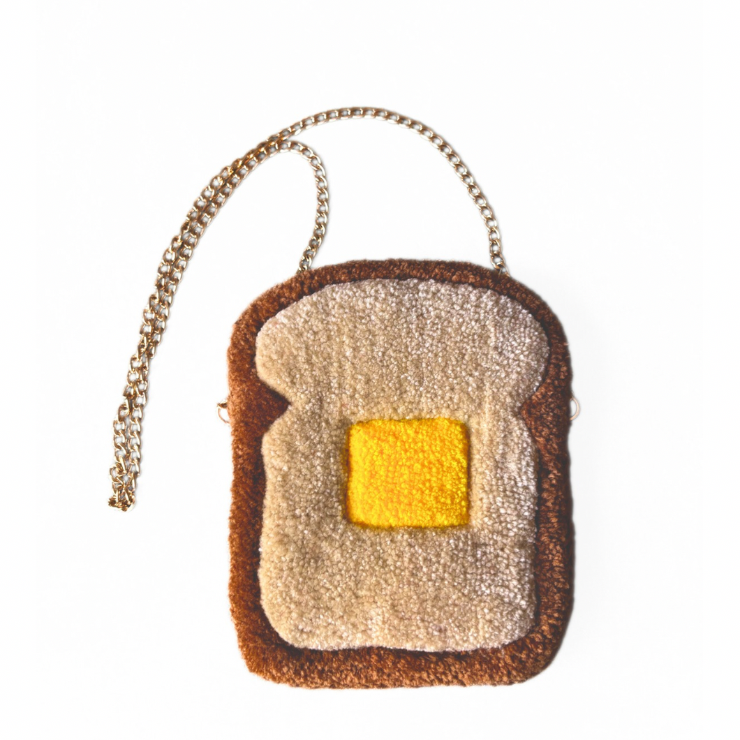 HAND TUFTED BREAD N BUTTER PURSE