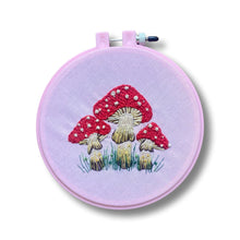 Load image into Gallery viewer, HAND EMBROIDERED MUSHROOM CLUSTER HOOP
